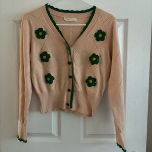Belle Poque cropped V-neck cardigan, Size Small